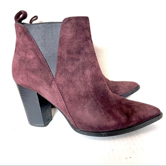 & OTHER STORIES Pointed toes suede Ankle Boots In Burgundy womens size 36/ 6M - Picture 1 of 8